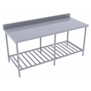 B&agrave;n inox tầng dưới song c&oacute; gờ