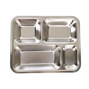 Khay cơm inox m&acirc;m phần 4 ngăn