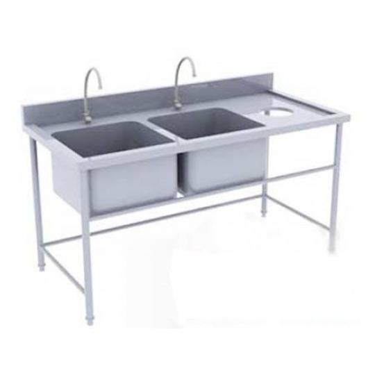 Chậu rửa 2 &ocirc; c&aacute;nh phải lổ x&atilde; r&aacute;c