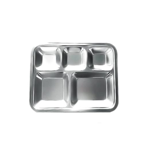 Khay cơm inox m&acirc;m phần 5 ngăn