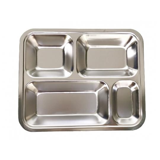 Khay cơm inox m&acirc;m phần 4 ngăn