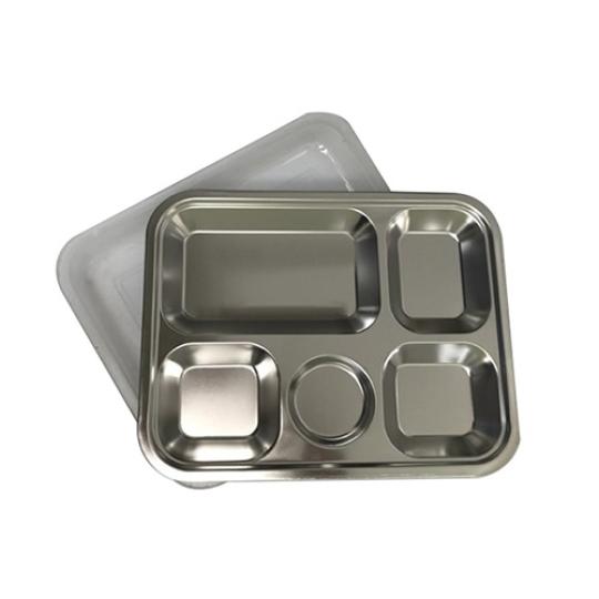 Khay ăn cơm inox 5 ngăn