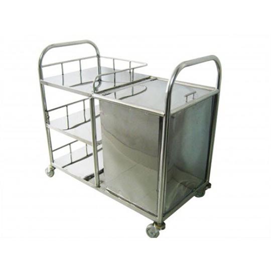 Xe đẩy inox 3 tầng cấp ph&aacute;t y tế
